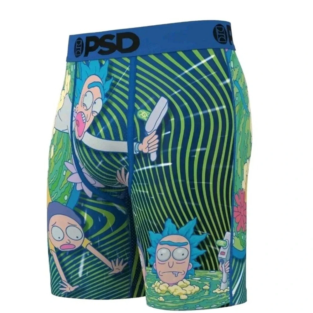 PSD Men's R&M Portal‎ Haze Boxer Briefs - Breathable and Supportive Underwear LG